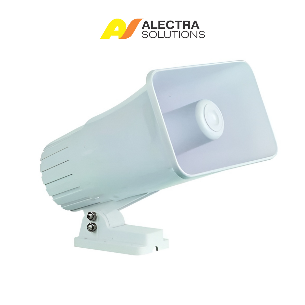 12V 40W High-Power Wired Security Siren – 125dB Heavy-Duty Alarm Horn (White)