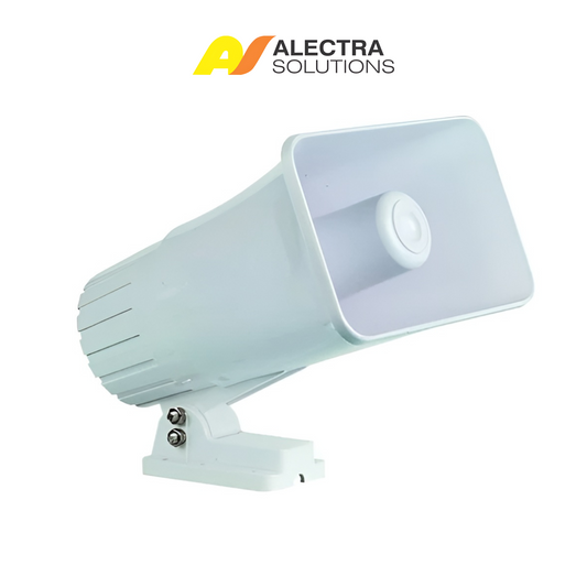 12V 40W White Security Siren – Extra Loud Alarm for Electric Fence Systems