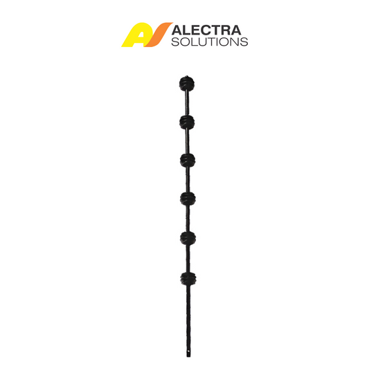 6 Line Round Bar Black – Durable Electric Fence Wire Support for Secure Fencing