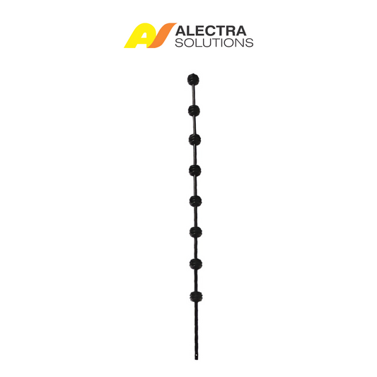 8 Line Round Bar Black – Heavy-Duty Electric Fence Wire Support for Long-Lasting Security