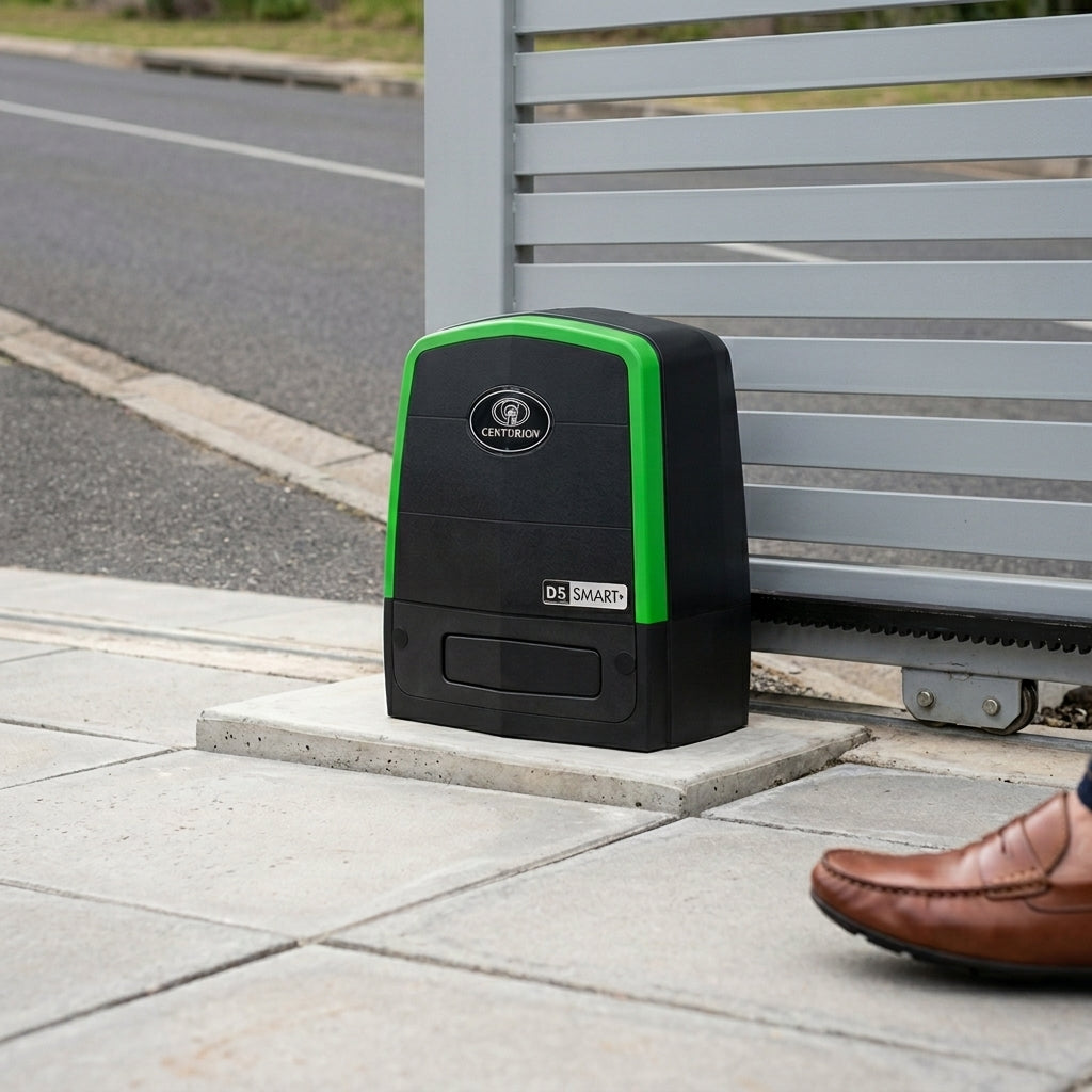 Centurion Systems D5 Evo SMART+ Gate Motor Complete Kit – WiFi Enabled, 500kg Capacity with 4m Nylon Racks, Battery & Remotes
