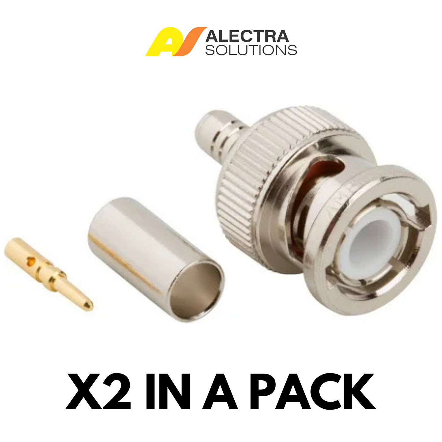 BNC quick‑crimp male connector for RG59 and RG6 CCTV coaxial cable