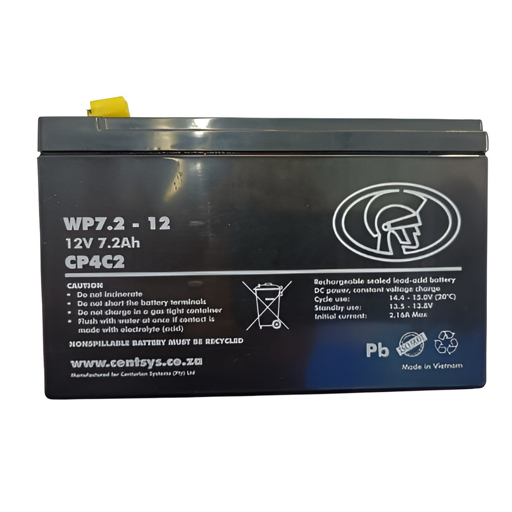 Centurion 12V 7.2Ah Sealed Lead-Acid Battery – Reliable Backup for Gate Motors & Security Systems