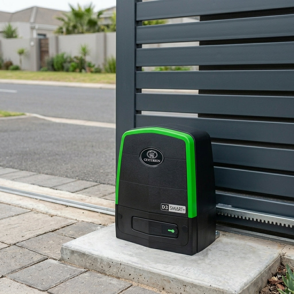 Centurion Systems D3 Smart+ Gate Motor Complete Kit – WiFi Enabled, 300kg Capacity with 4m Nylon Racks & 12V Battery