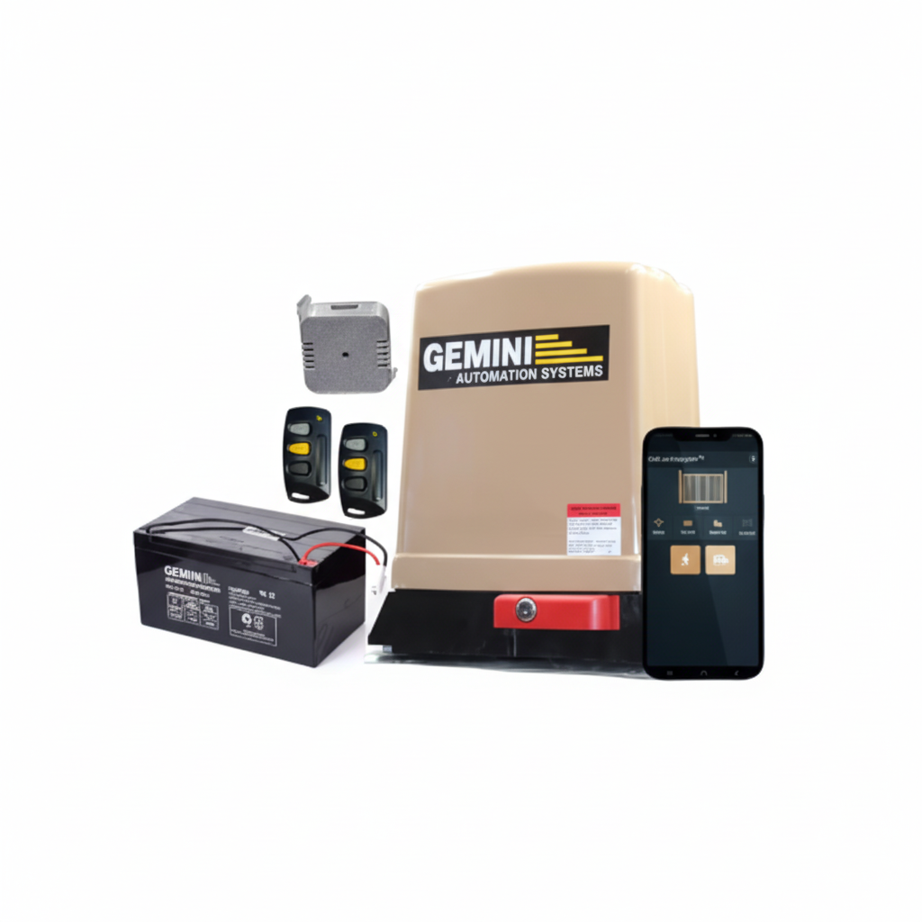 GEMINI Complex 24V 800kg Sliding Gate Motor Kit Smart Wi-Fi Control & 8Ah High-Capacity Backup, view 2