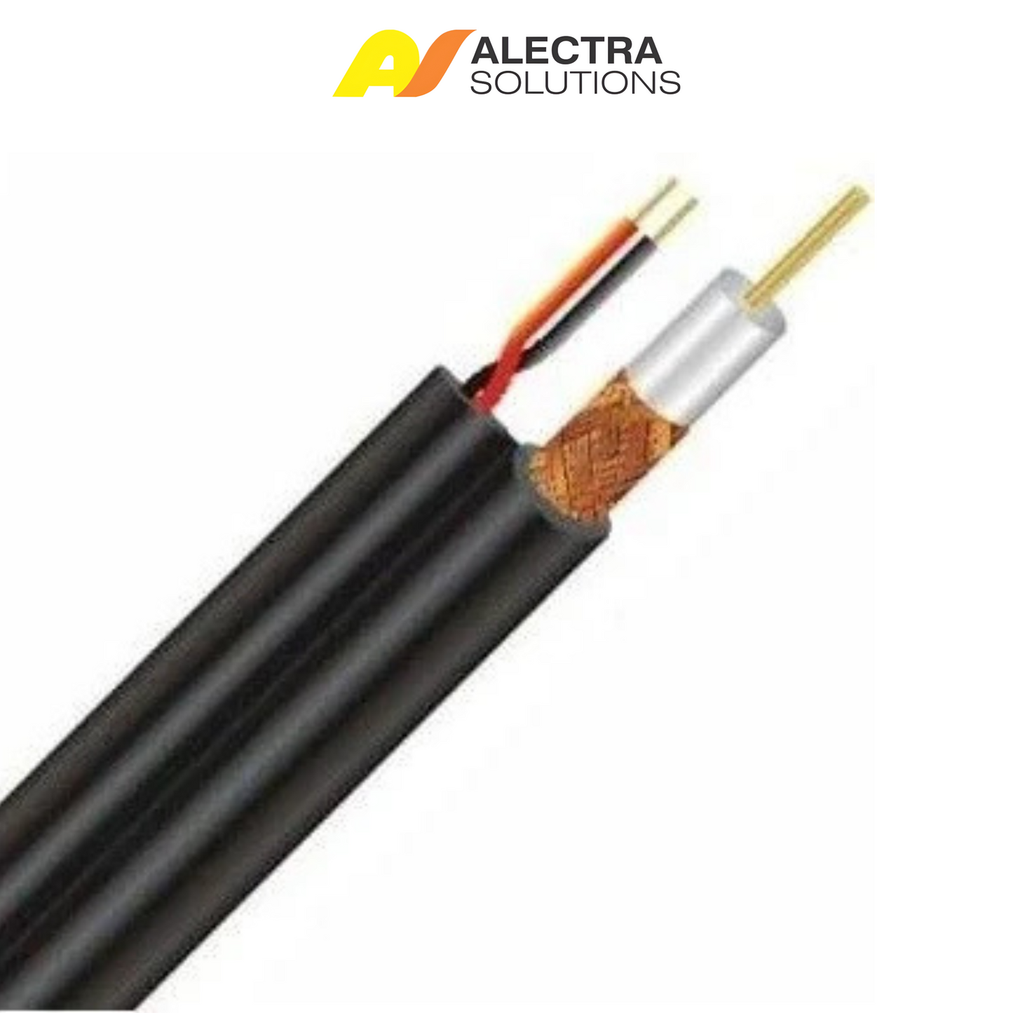 Powax RG59 Siamese CCTV Coaxial Cable with Power Pair 100m