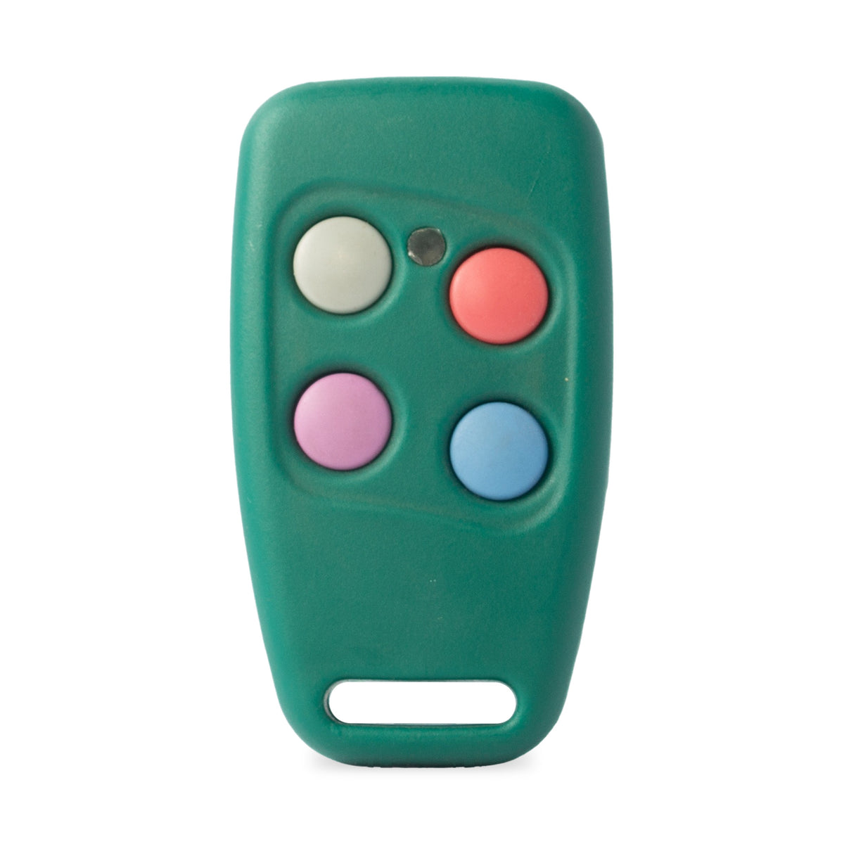 Sentry dual frequency 4 button learning remote, green with four buttons