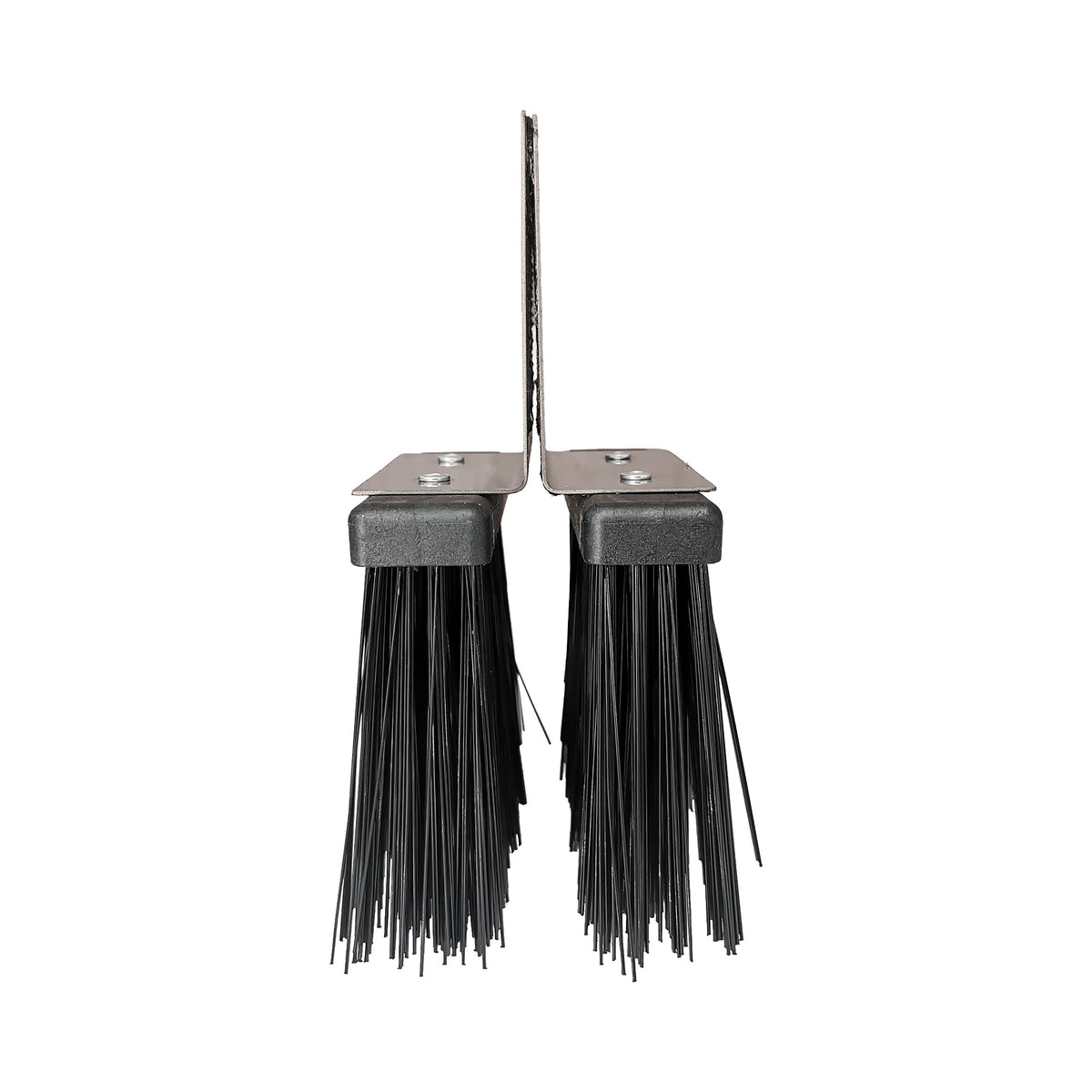 Sliding gate brushes from the front, stainless steel brackets with black bristles