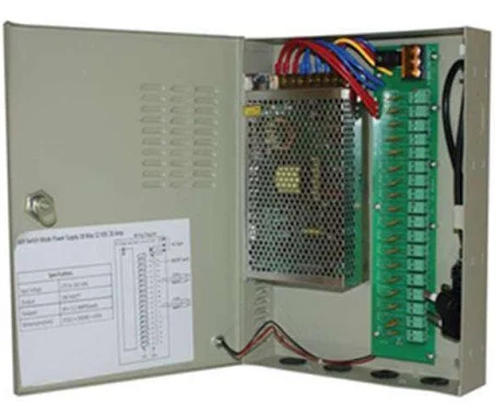 20A 18-Channel CCTV Power Supply with Metal Casing | High-Efficiency Power for Surveillance