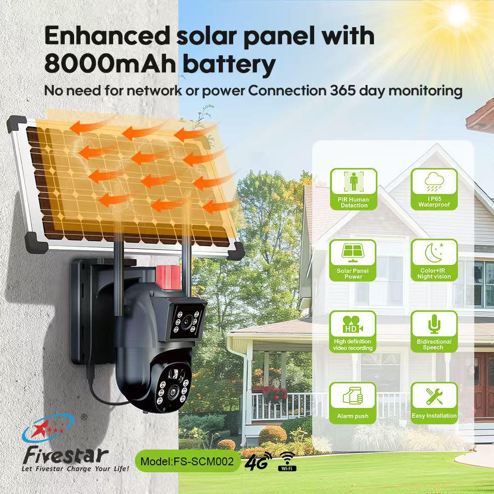 4K Dual Screen Solar Wi-Fi CCTV Surveillance Camera