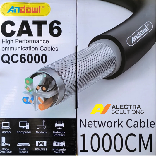 Andowl QC6000 1000 cm CAT6 Ethernet cable in dispensing box