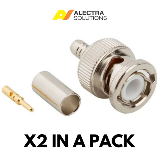 BNC quick‑crimp male connector for RG59 and RG6 CCTV coaxial cable