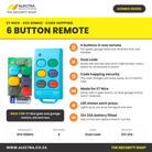 ET Nice 6 button remote features and specifications
