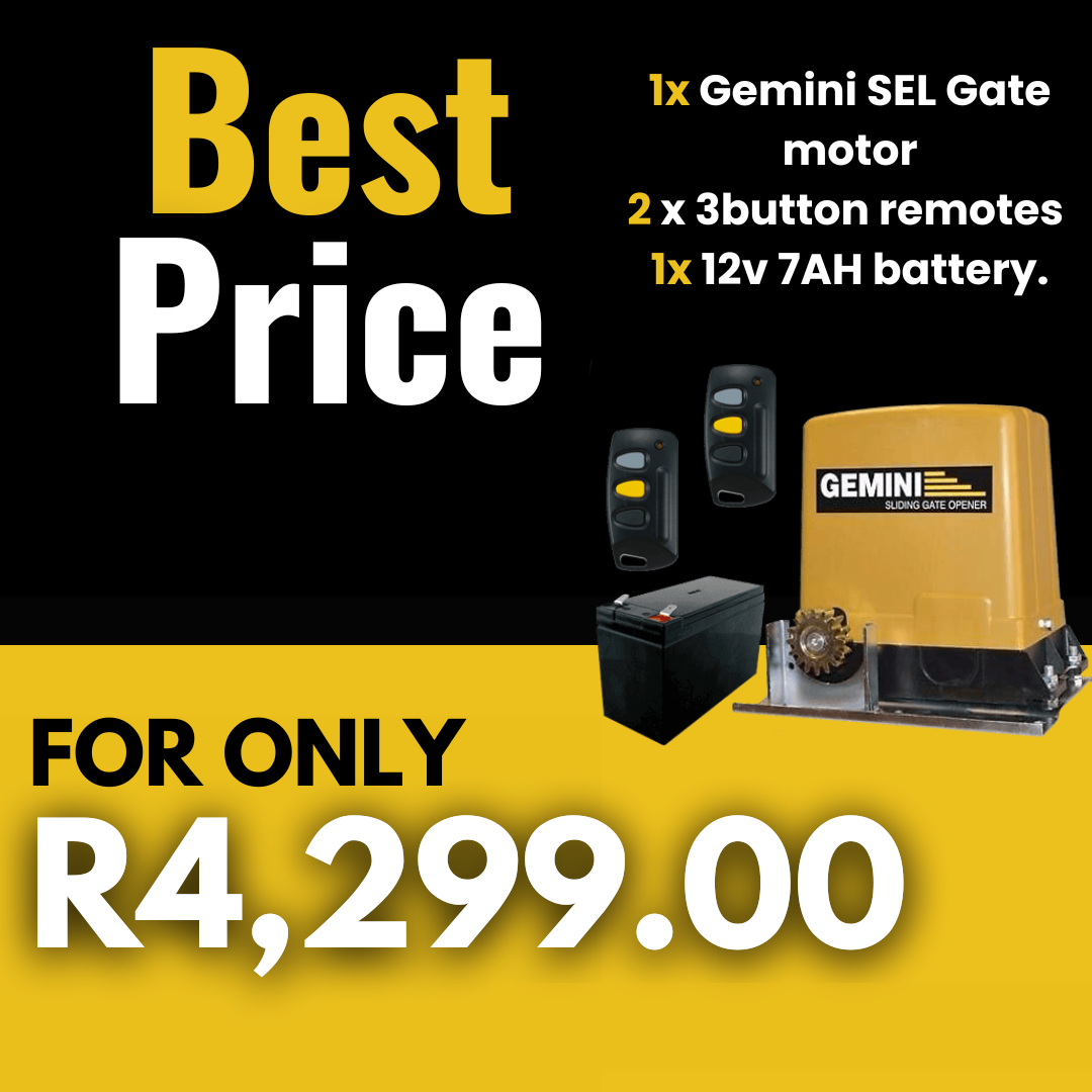 Gemini SEL Gate Motor Bundle with Remotes and Battery