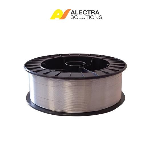 Spool of wire with Alectra Solutions logo on a white background