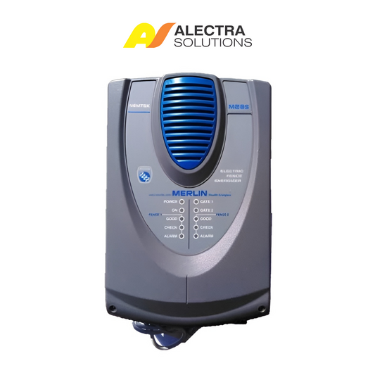 Electronic device with 'Alectra Solutions' branding on a white background