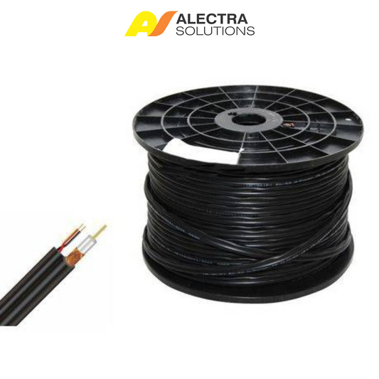 Powax RG59 Siamese CCTV Coaxial Cable with Power Pair 100m