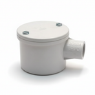 20mm PVC Side Entry Junction Box (1-Way) – Weatherproof Electrical Conduit Box (White)