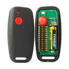 Sentry Binary One remote opened, 12 DIP switches and 12V A23 battery