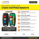 Sentry 3 button code hopping remote 403MHz features and specifications