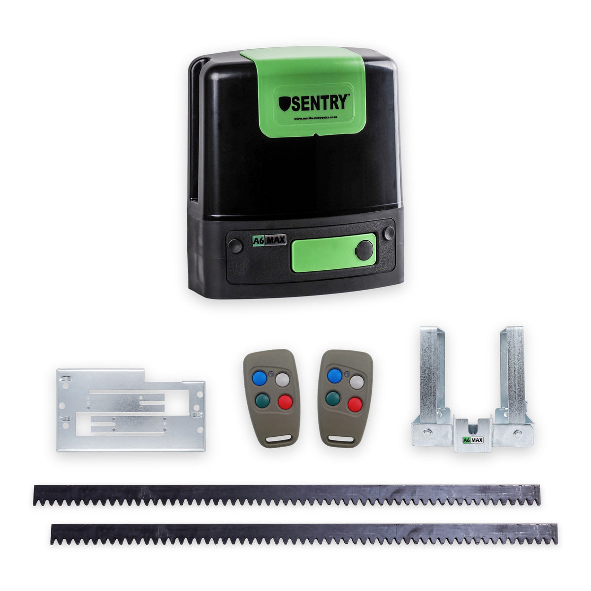 Sentry A6 Max full kit with 4m steel rack, anti-theft bracket, base plate and 2 remotes