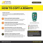 Sentry dual frequency learning remote quick guide 2 of 2: how to copy a remote