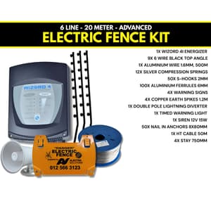 6 Line – 20 Meter Advanced Electric Fence Kit